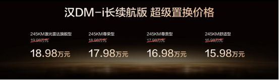 比亚迪汉长续航版上市，补贴后售价15.98万～20.58万元