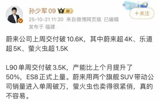 蔚来单周销量破万,四季度终于要盈利了?-擎动 - 玩转“汽车+”!